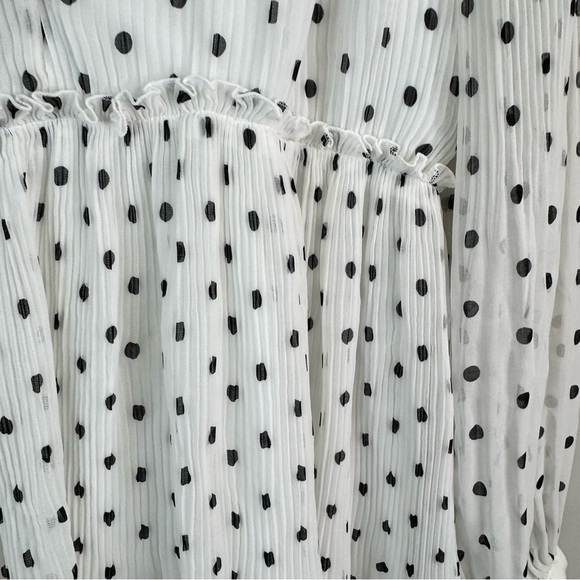 Zara White Polka Dot Mini Dress Size Medium - Picture 7 of 16